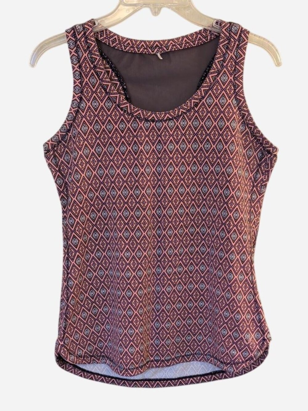 CALIA Sleeveless Geometric Diamond Print Tank Top Pink/Blue Size M